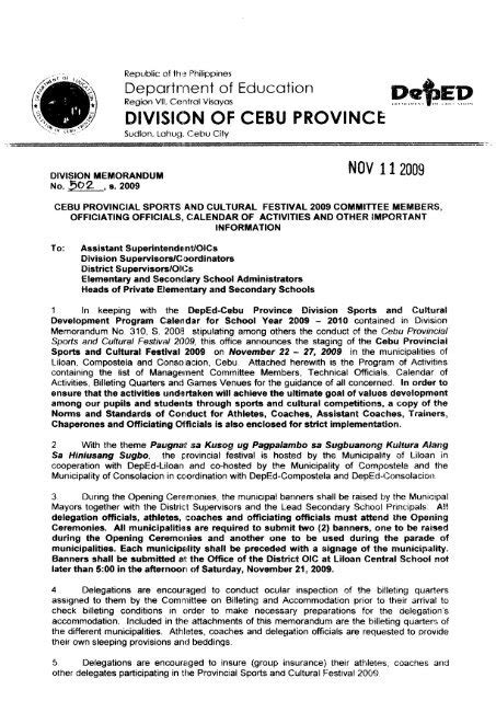 division memorandum 2022 cebu province.